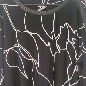 Chico's Black and White Striped Top